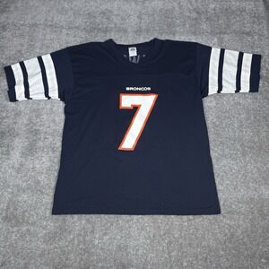 Vintage Broncos T-Shirt‎ Logo 7 Short Sleeve Blue XL USA Elway USA Made